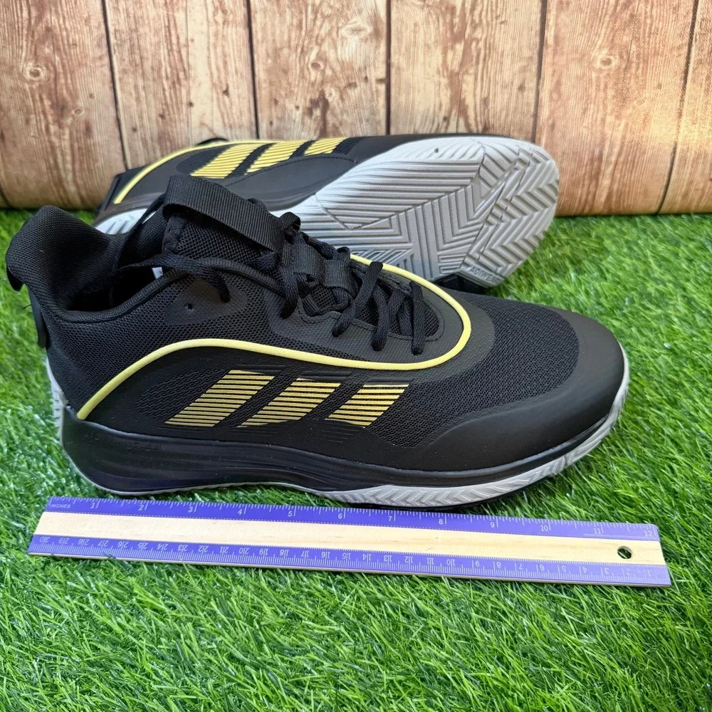 Adidas Ownthegame 3.0 Basketball Shoes Mens size 10.5 Black Gold Sneakers